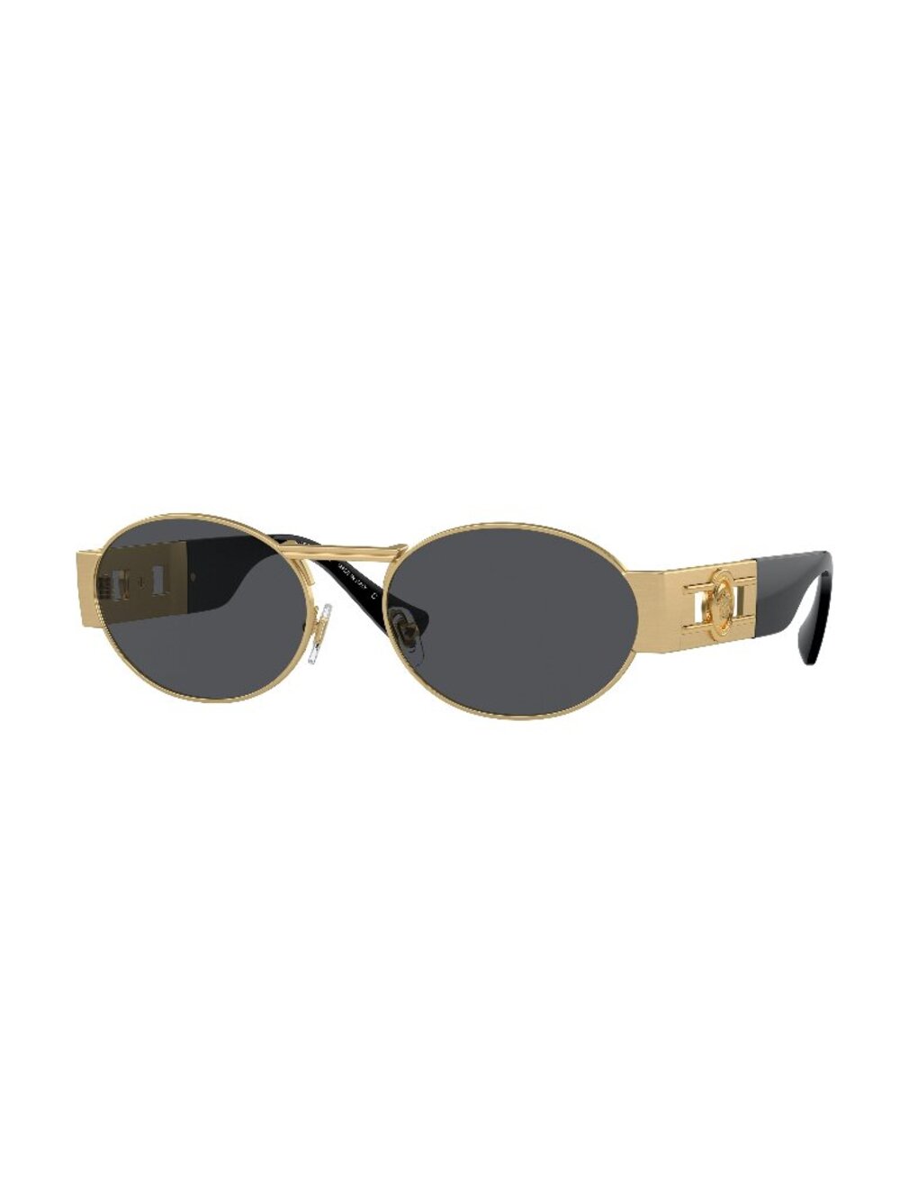 New Versace Unisex Sunglasses Gold Round Grey Lens Metal Frame VE2264 100287 56